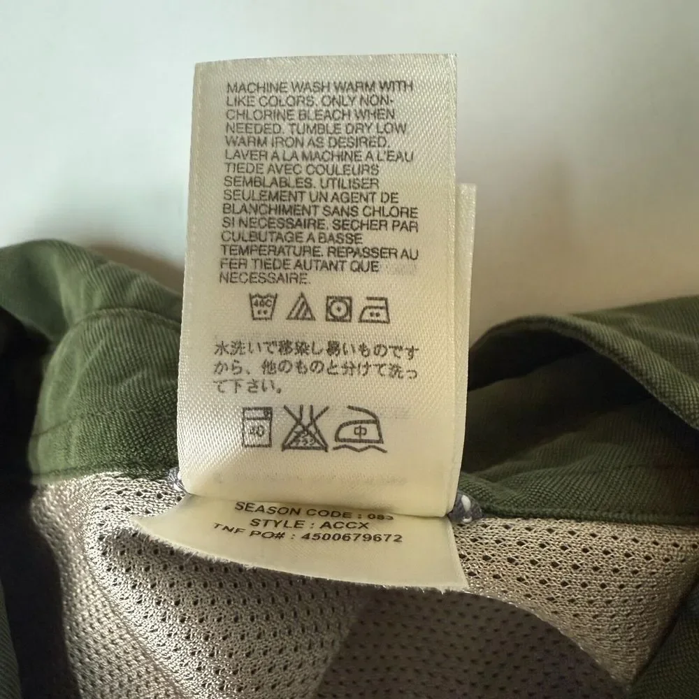 The North Face Shirt Mens Large Green Button Down Adjustable Sleeves Hiking Gorp